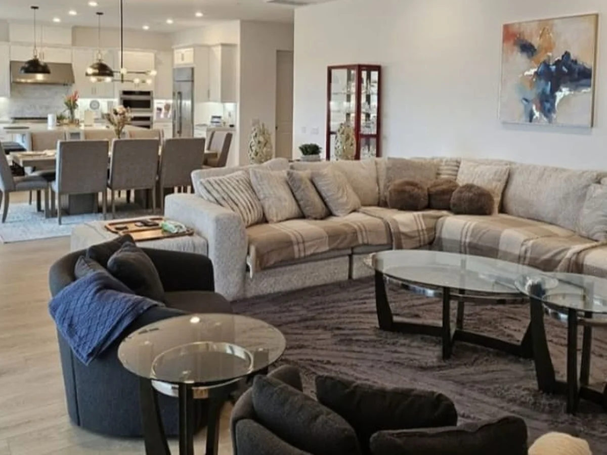 Clean, staged living room we cleaned